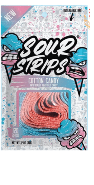 Sour Strips Cotton Candy - 96g