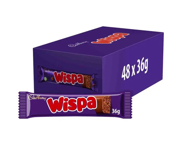 Cadbury Wispa Chocolate Bar - 36g - Pack of 48