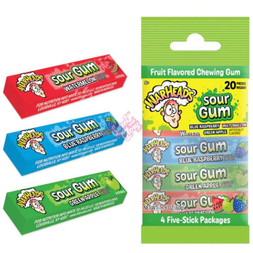 Warheads Sour Gum - 50g - Pack of 4