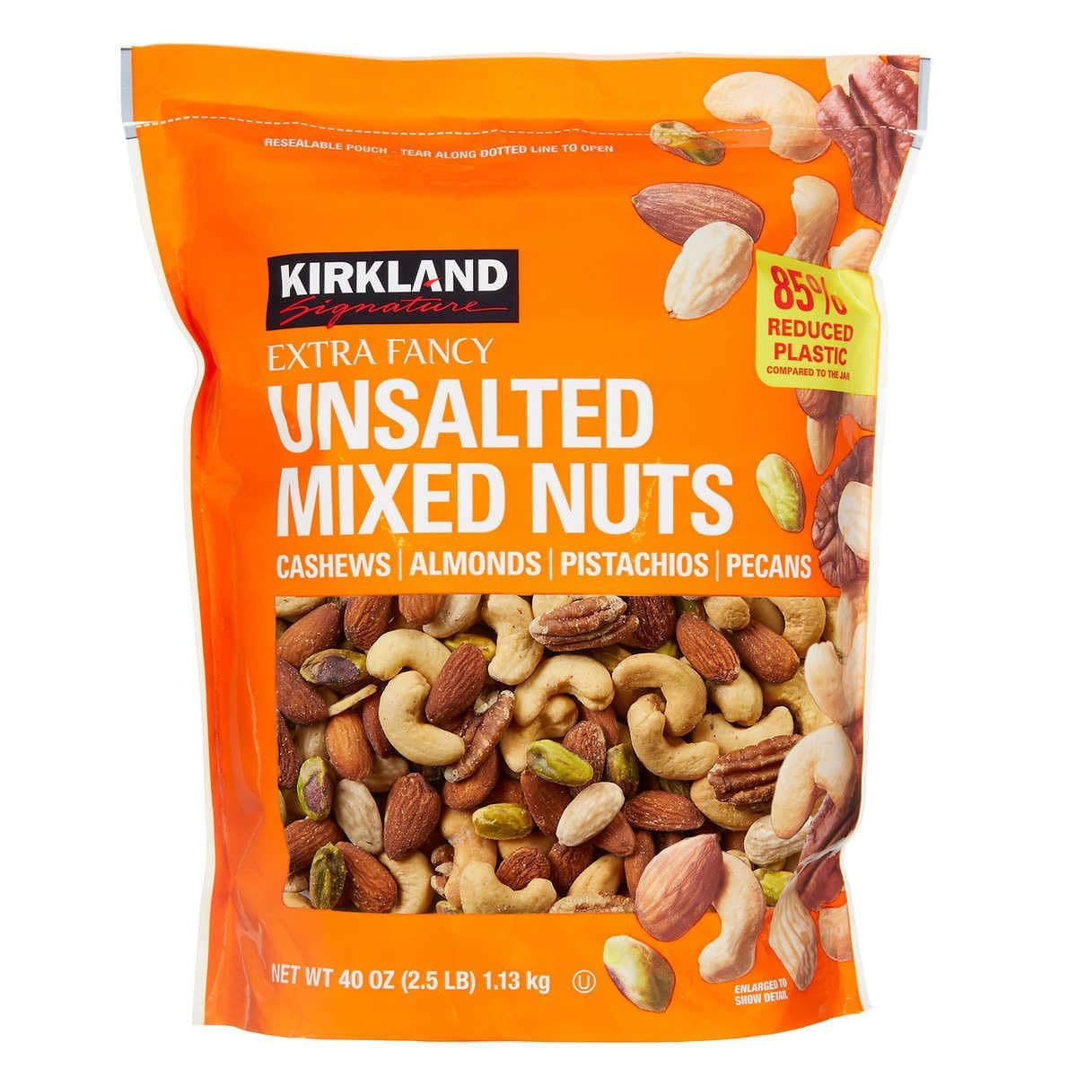 Kirkland Signature Unsalted Mixed Nuts Bag - 1.13kg