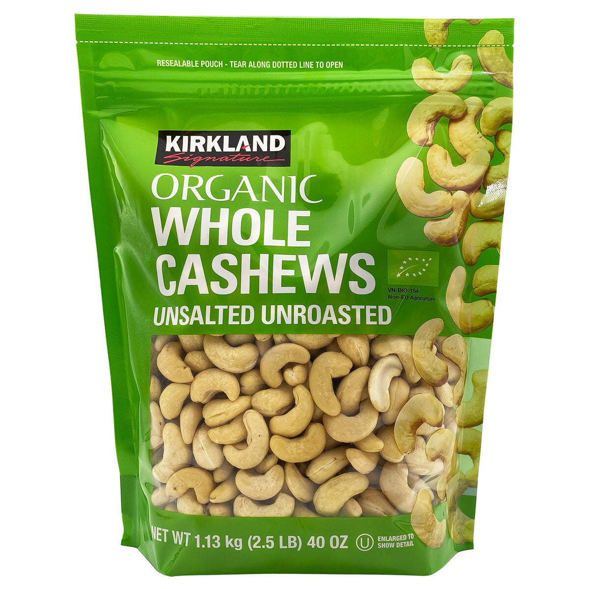Kirkland Signature Organic Cashews Bag - 1.13kg