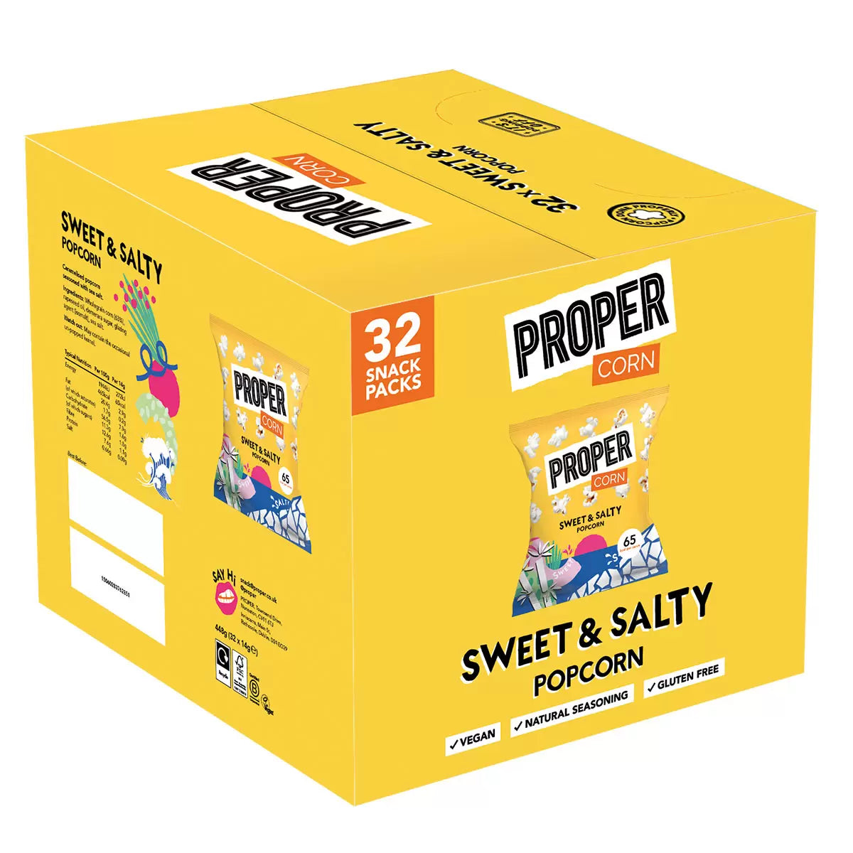 Proper Corn Popcorn Sweet & Salty Mixed Case - 14g (Pack of 32)