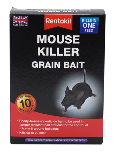 Rentokil Mouse Killer Grain Bait - 10g (Pack of 10 Sachet)