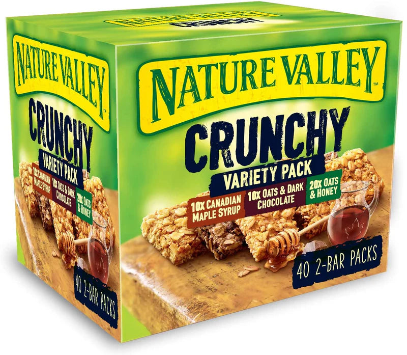 Nature Valley Crunchy Bars Variety - 42g (pack of 40)