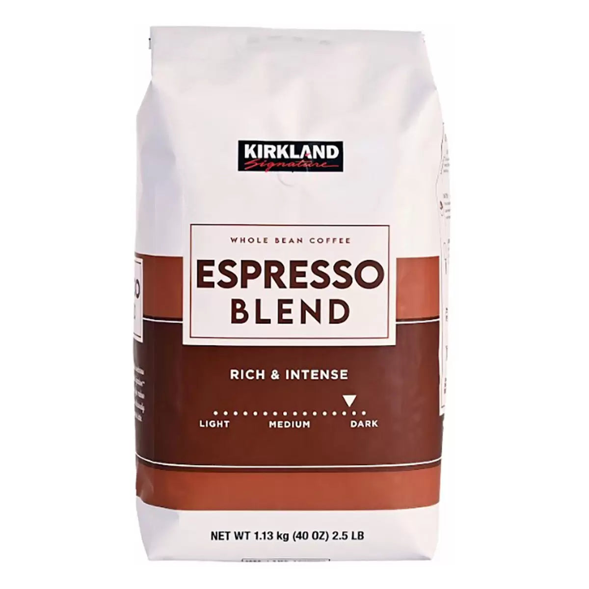 Kirkland Signature Whole Bean Coffee Espresso Blend - 1.13kg
