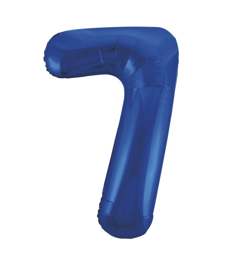Blue Foil Helium Balloon Number 7 - 34"/ 86.3cm