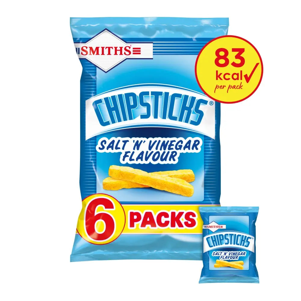 Smiths Chipsticks Salt & Vinegar Snacks - 17g - Pack of 6