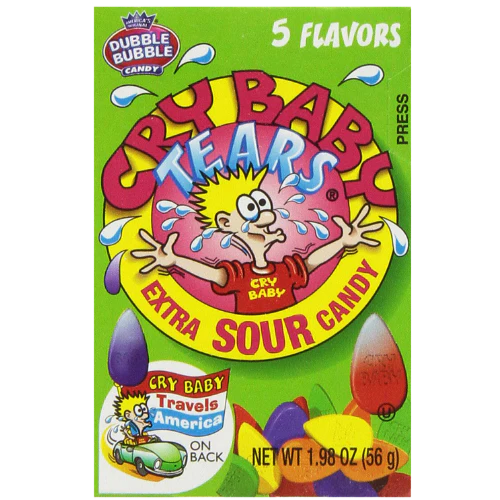 Cry Baby Tears Sour Candy 5 Flavour - 56g