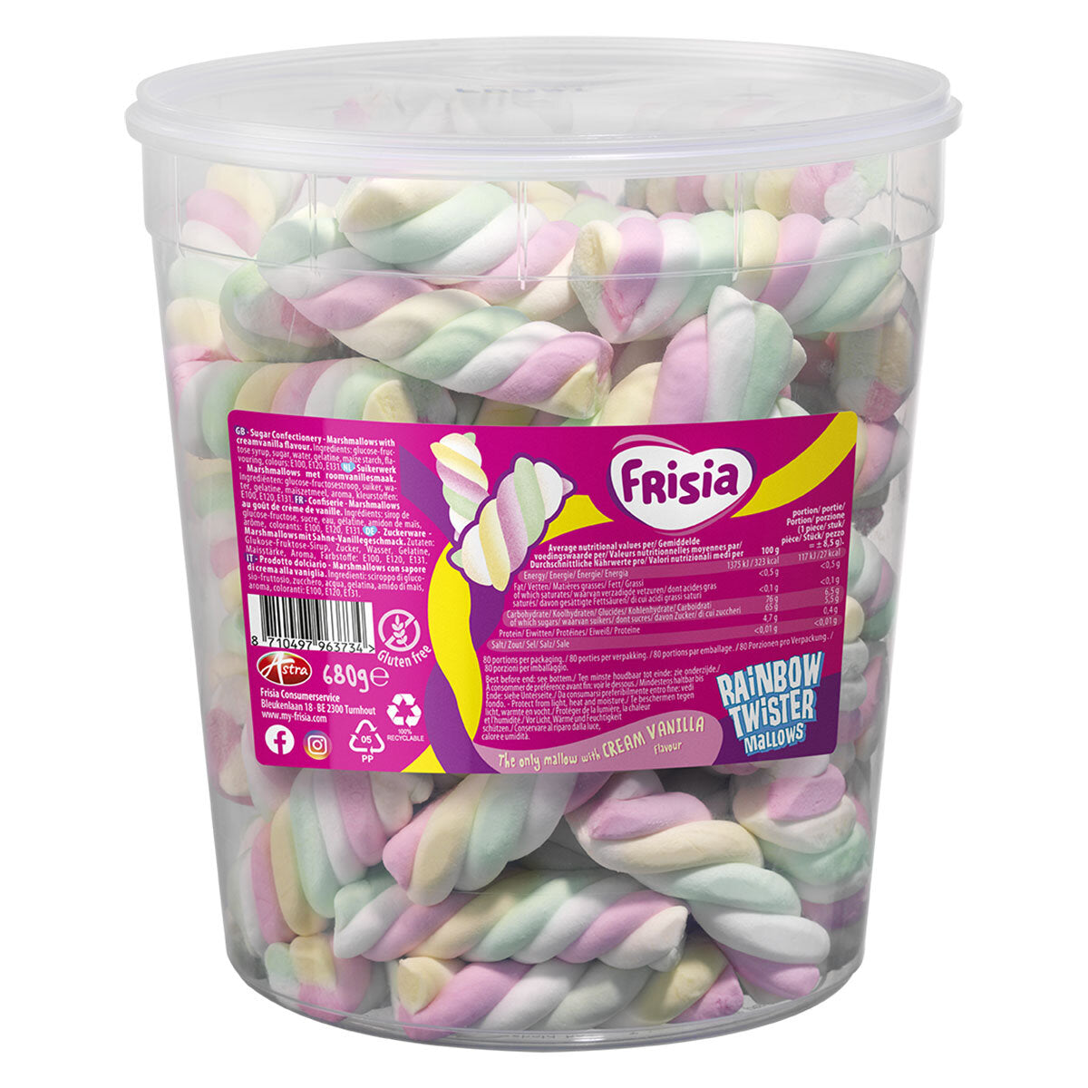 Frisia Rainbow Twister Mallows Drum - 680g