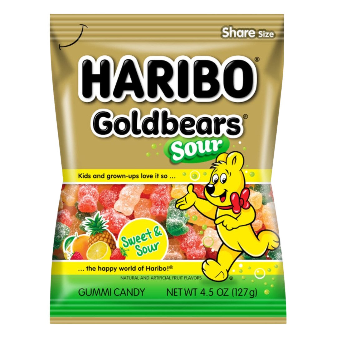 Haribo Sour Gold Bears Peg Bag - 127g