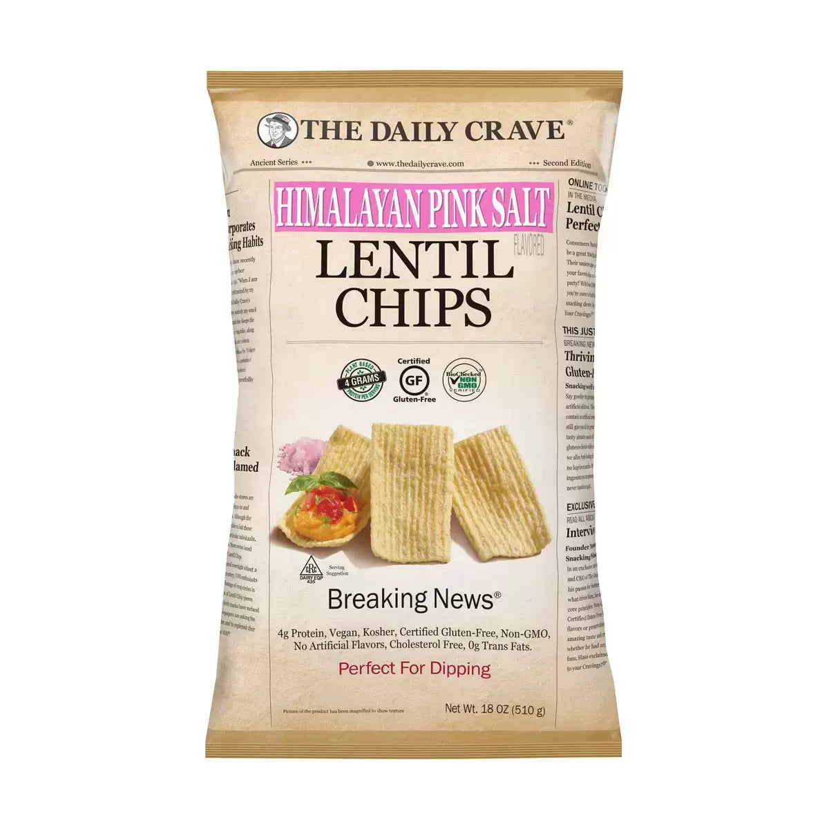 The Daily Crave Himalayan Pink Salt Lentil Chips - 510g