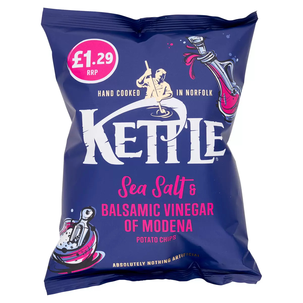 Kettle Hand Cooked Sea Salt & Vinegar Chips - 80g
