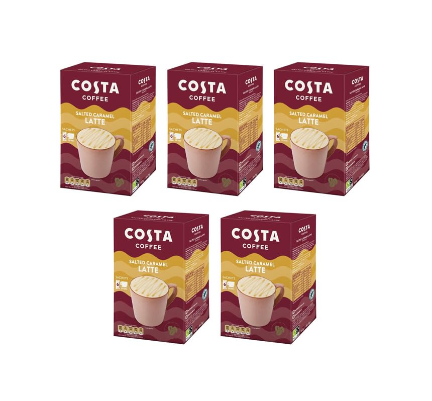 Costa Coffee Salted Caramel Latte - 17g - Pack of 5