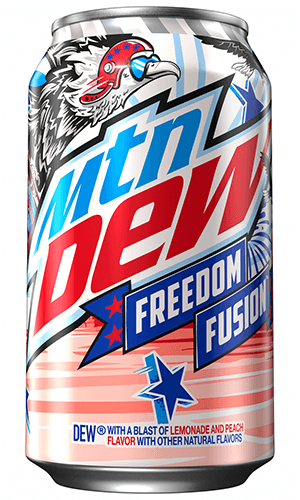 Mountain Dew Freedom Fusion Lemonade & Peach Soda - 355ml