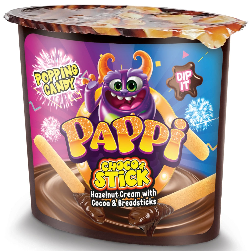 Pappi Sticks & Hazelnut Cream W Popping Candy - 55g