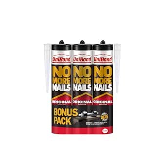 UniBond 1969154 No More Nails Original, Heavy-Duty Mounting Adhesive - 365g (pack of 3)
