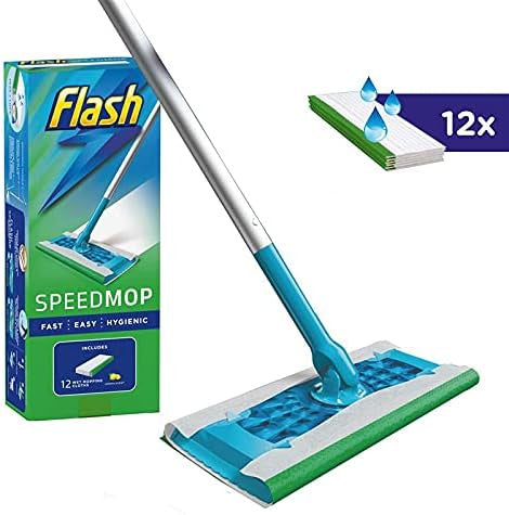 Flash Speedmop Starter Kit, Mop & Absorbing Refill Pads - 12 count