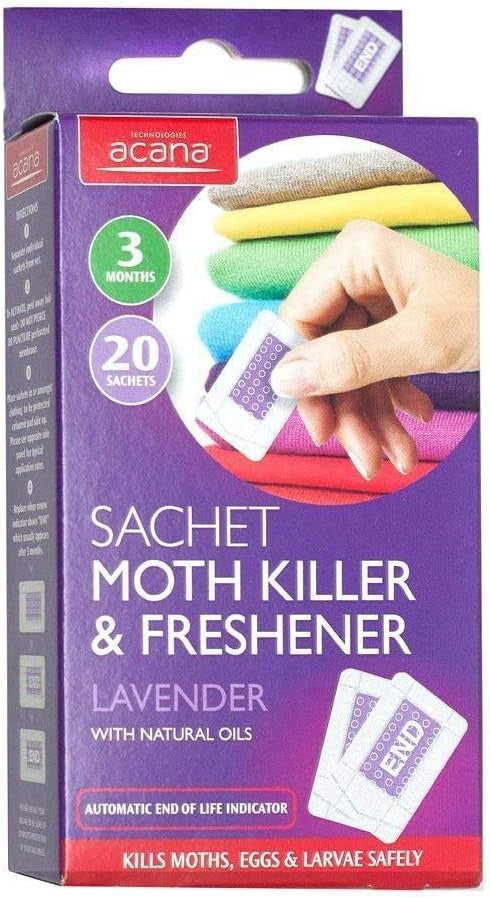 Acana Moth Killer & Freshener Sachets With Lavender Fragrance - 20 Per Pack