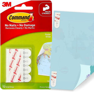 3M Command White Poster Strips - Pack of 12 - Greens Essentials