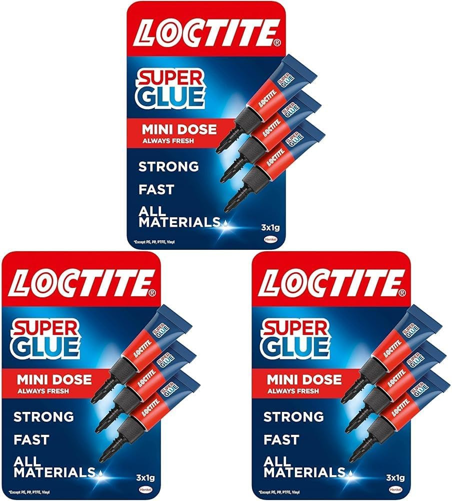 Loctite Strong All Purpose Adhesive Super Glue - 3 x 1g (Pack of 3)