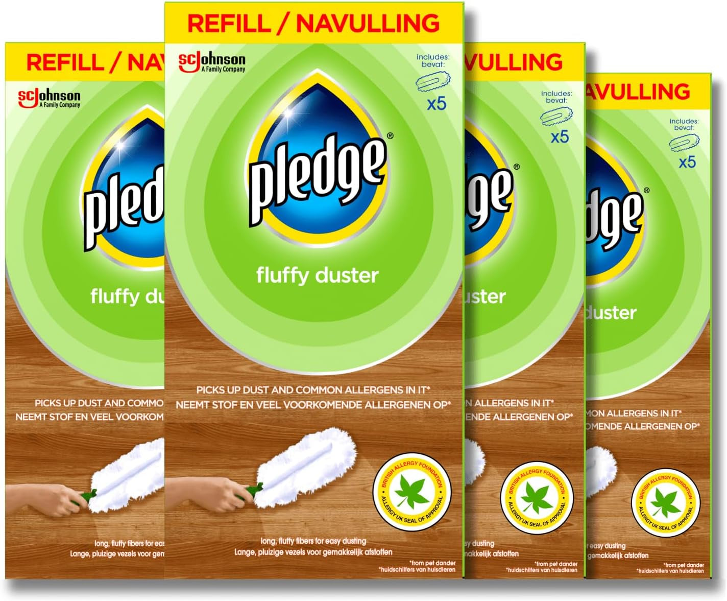 Pledge Duster Refills - 5 Per Pack (Pack of 4)