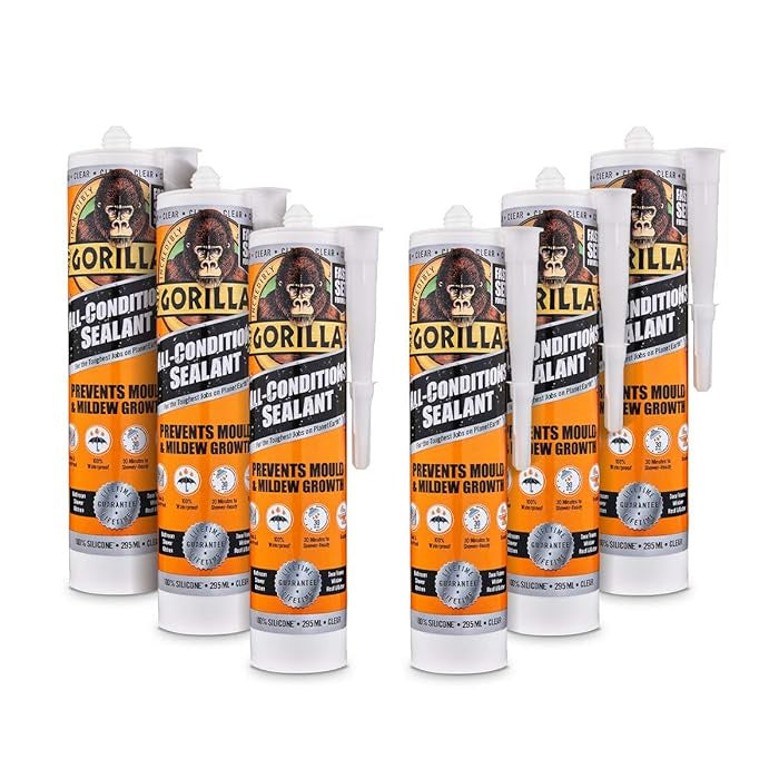 Gorilla All Conditions Sealant Silicone Clear 295ml (Pack of 6)