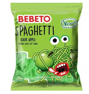 Bebeto Spaghetti Sweets - Sour Apple - 80g - Greens Essentials