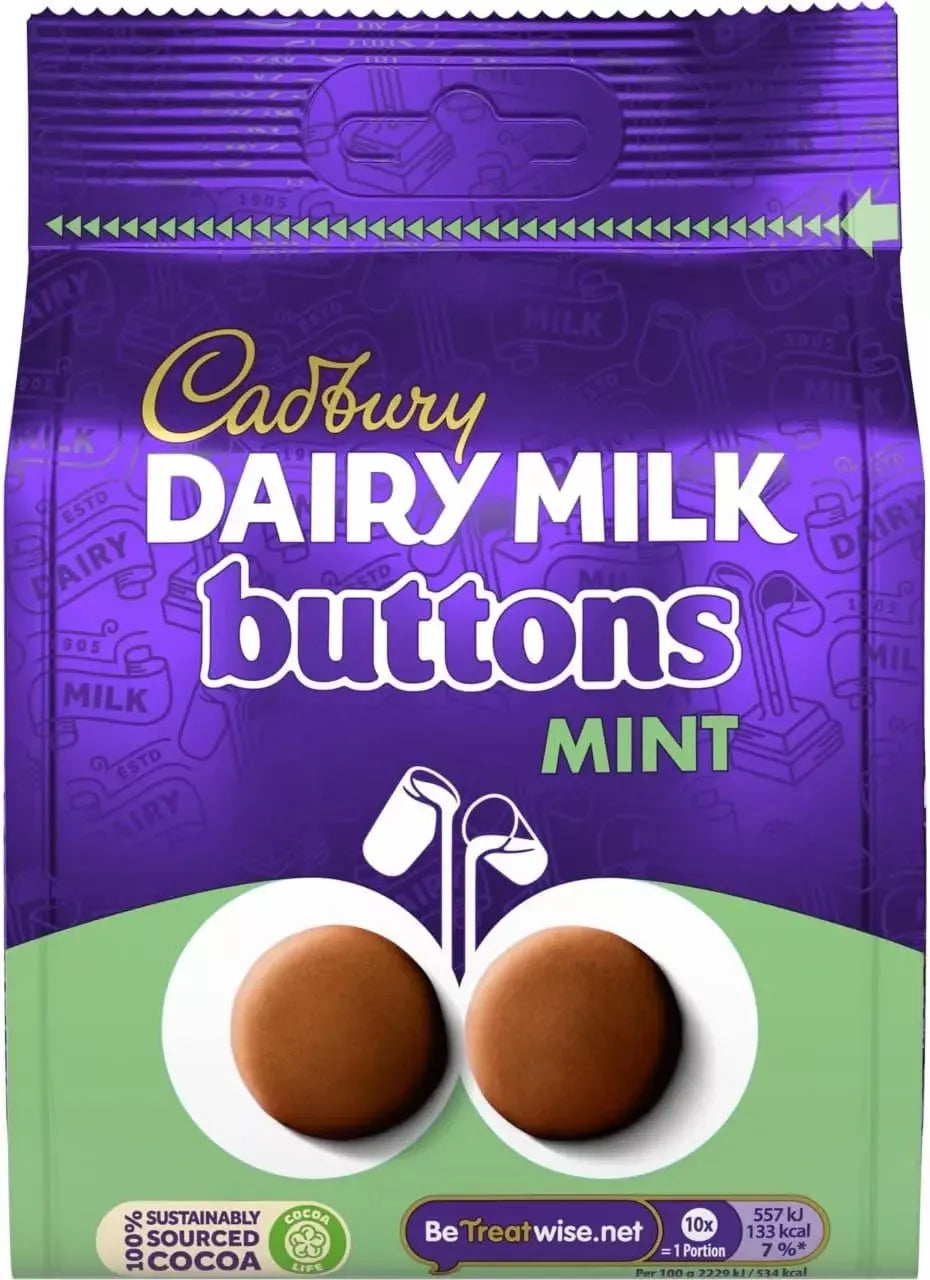 Cadbury Dairy Milk Buttons Mint - 95g - Greens Essentials