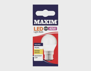 Maxim LED Round BC Warm White Light - 5.5w-40w - Greens Essentials