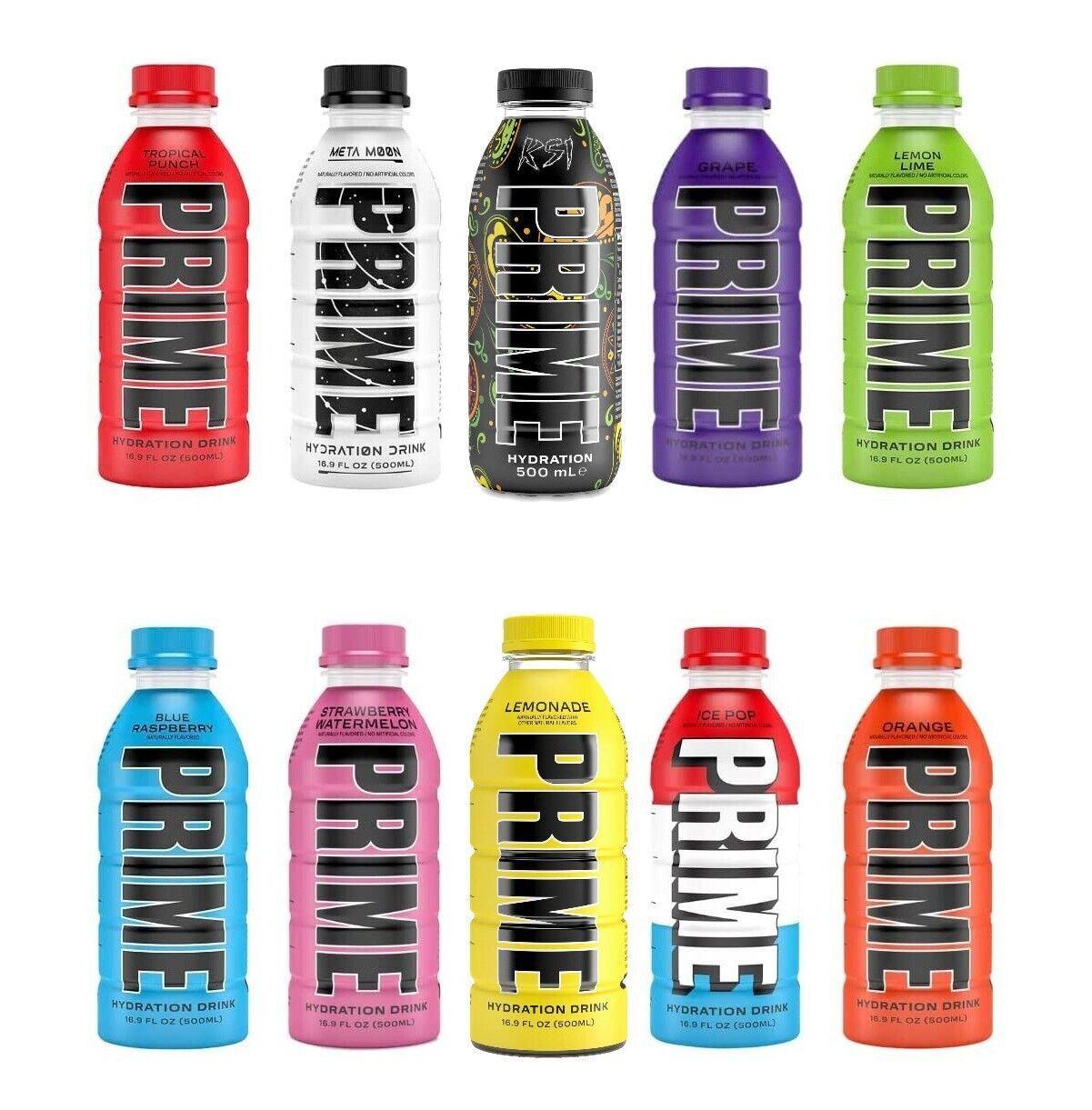 Prime Hydration Drink All Flavors - 500ml - Pack of 10 - Greens
